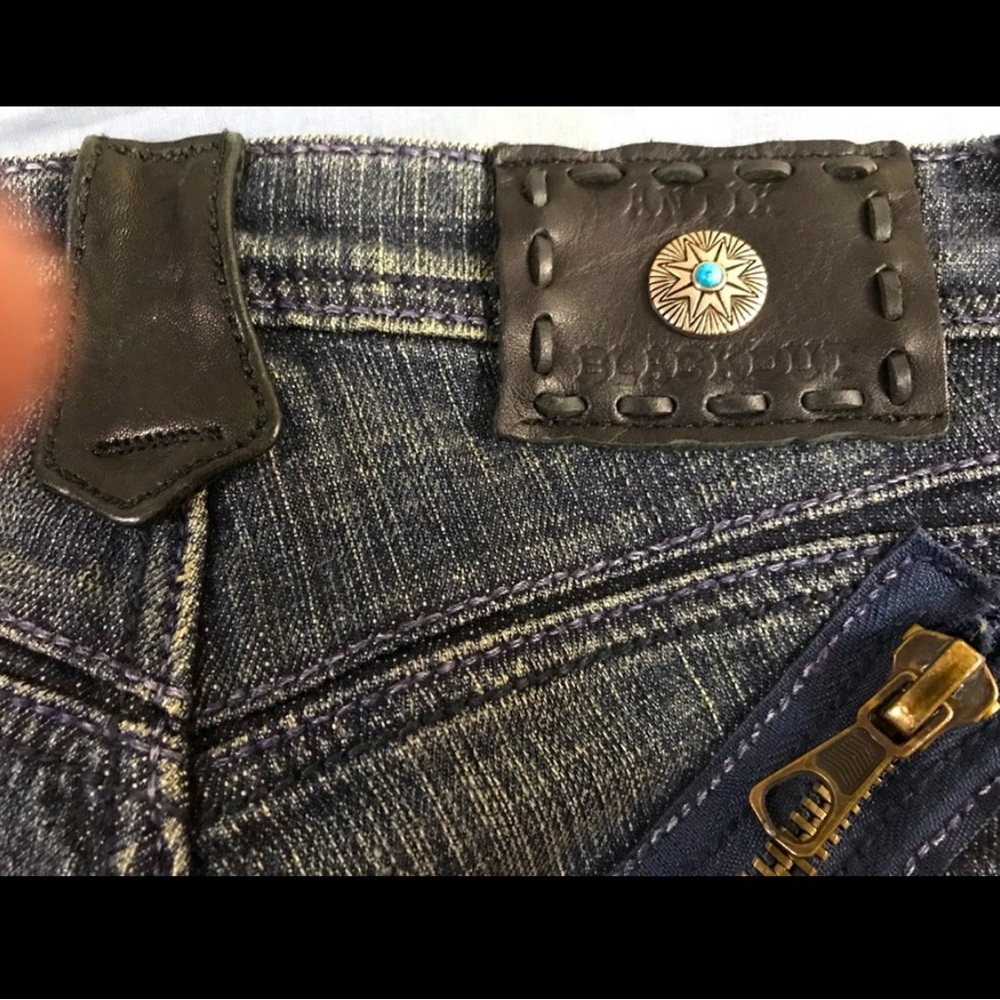 Antik blackout jeans size 26 zippers - Picture 3 of 9